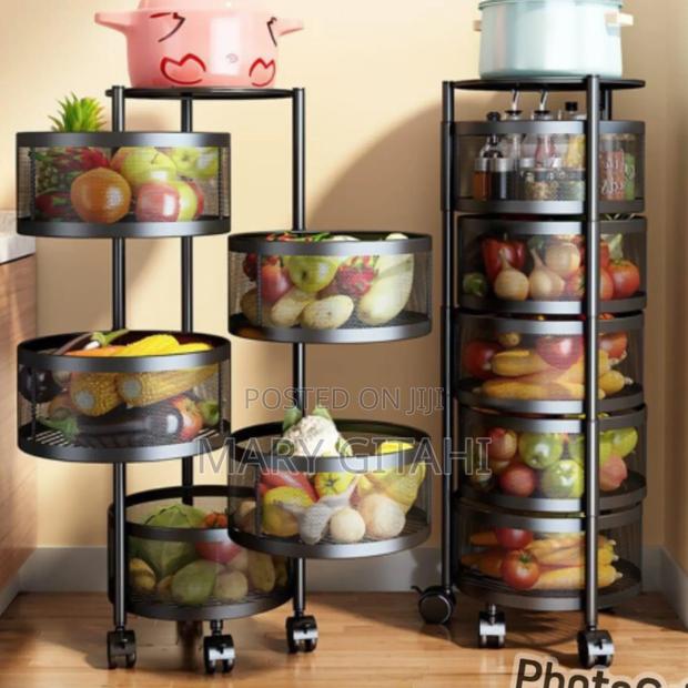 *Round Fruit Rack With Wheels(In Good Condition)*