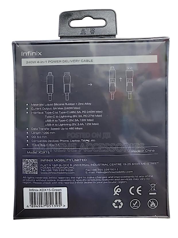Infinix 240w Usb C - Usb Type C Pd Cable 4in1- Data Transfer - thumbnail 3
