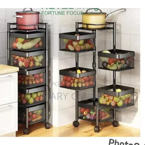 Square Fruit Rack With Wheels(In Good Condition)*