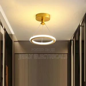 Metal Ring Pendant Light With Acrylic Shade