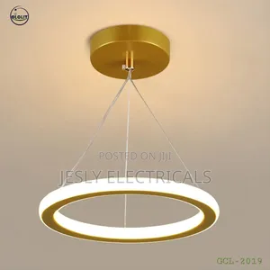 Metal Ring Pendant Light With Acrylic Shade