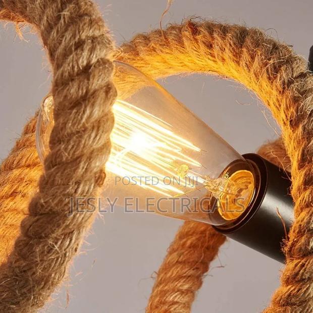 Personality Water Pipe Hemp Rope Ceiling Light - thumbnail 2