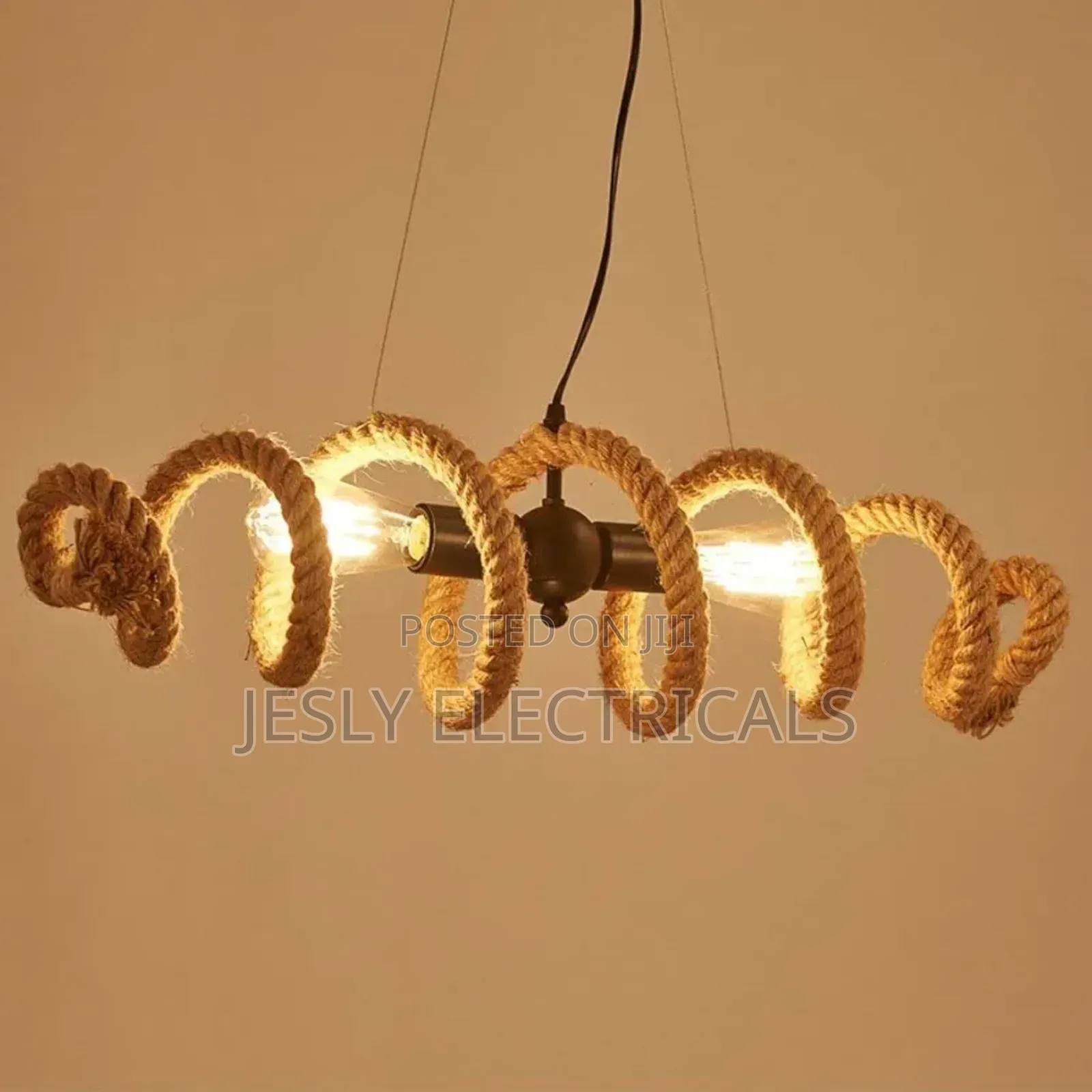 Personality Water Pipe Hemp Rope Ceiling Light