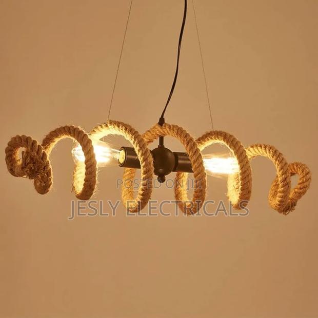 Personality Water Pipe Hemp Rope Ceiling Light - thumbnail 5