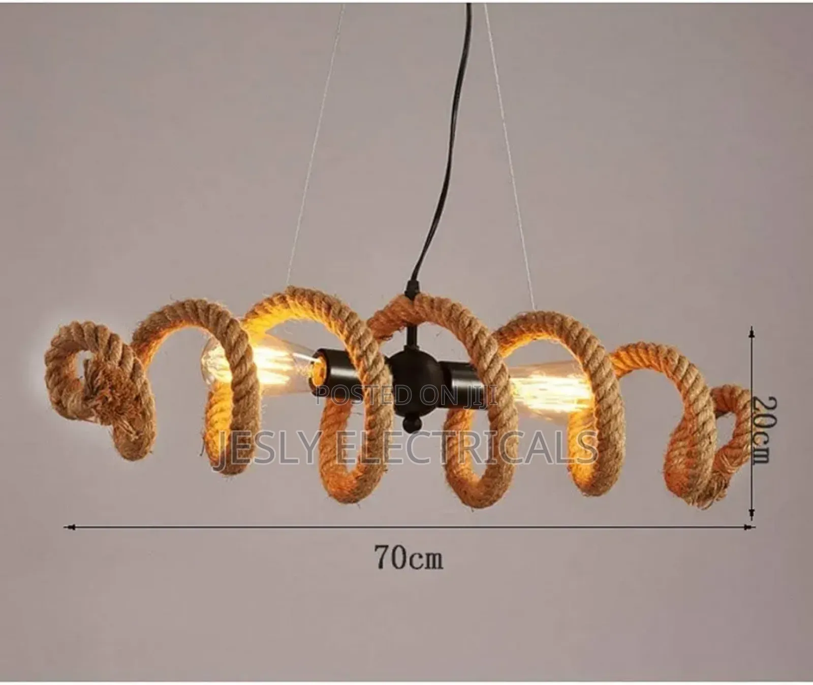Personality Water Pipe Hemp Rope Ceiling Light