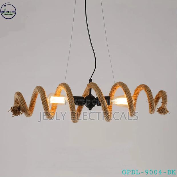 Personality Water Pipe Hemp Rope Ceiling Light - thumbnail 7