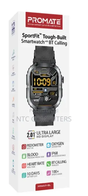 Promate 2.02" TFT Sports Tracker Smartwatch W/ Bt Calling