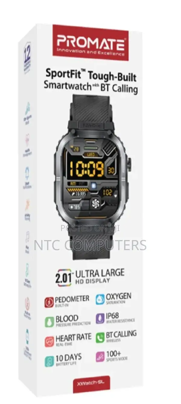 Promate 2.02" TFT Sports Tracker Smartwatch W/ Bt Calling