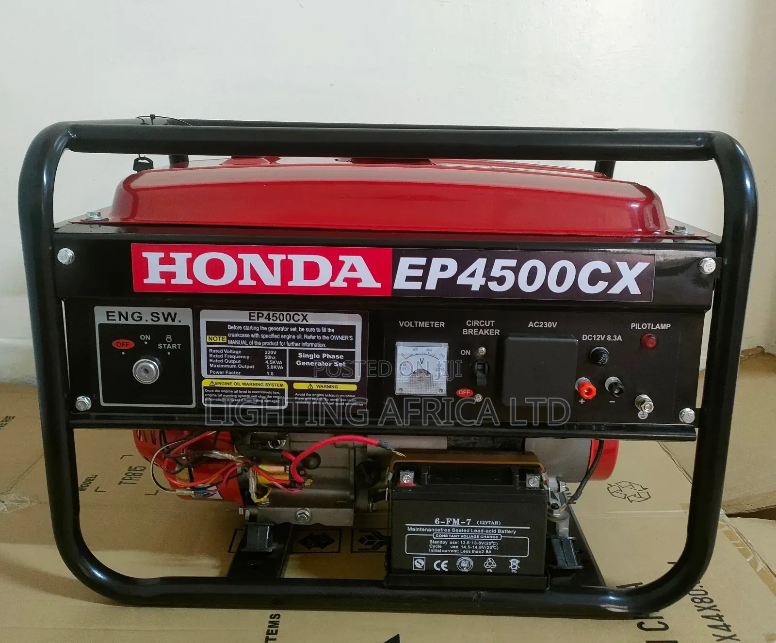 Honda Ep4500 Petrol Engine Generator 4.5kva Keystart
