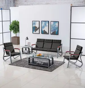 Office Sofa:5-Seater Office Waiting Sofa Set in the Lobby