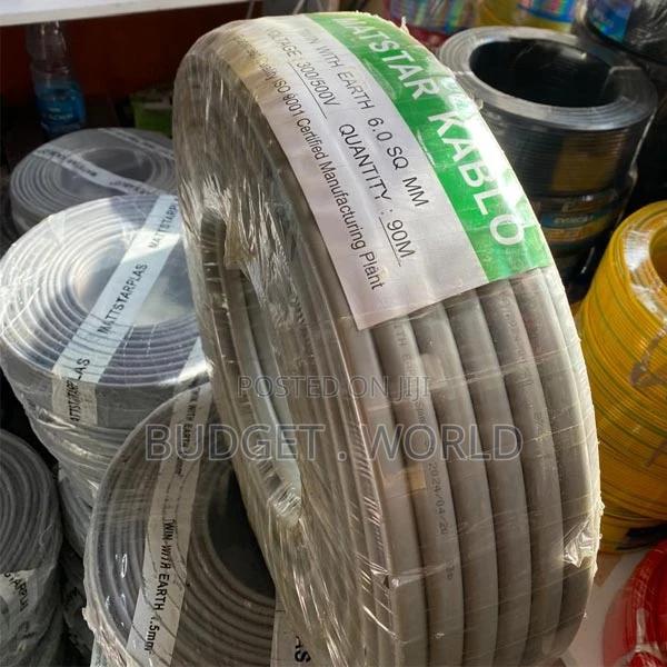 3 Core 6.0mm Twin With Earth Wire Electrical Cable, 6.0mm