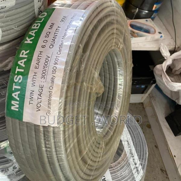 6.0 Mm ~Twin With Earth 90 M Cable Roll. 3 Core Matstar Wire - main view
