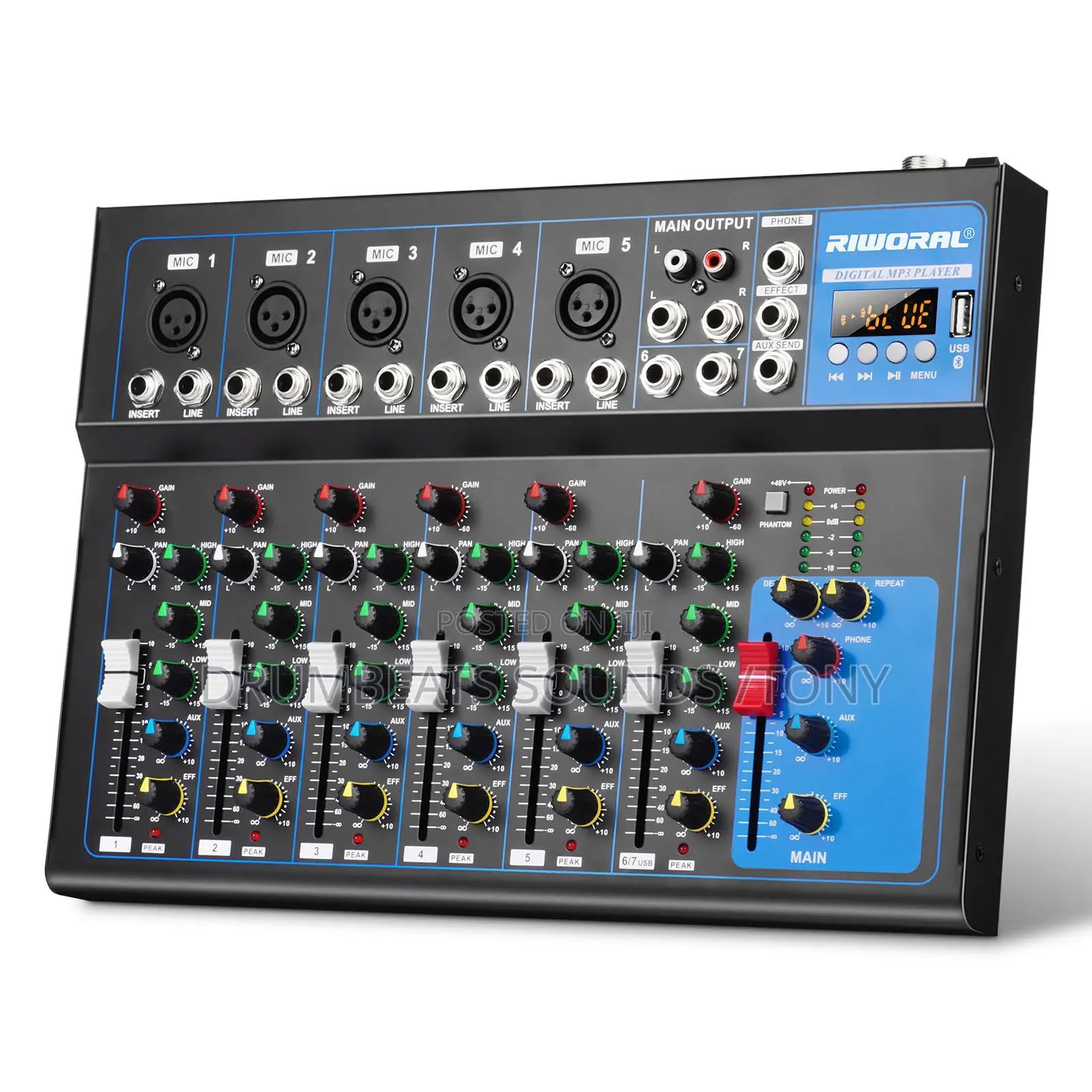 F7usb 7 Channel Audio Mixer With Bluetooth