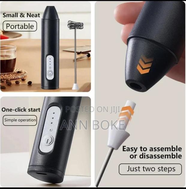 Mini Milk Frother Usb Rechargeable 3 Speeds Foam Maker - thumbnail 6