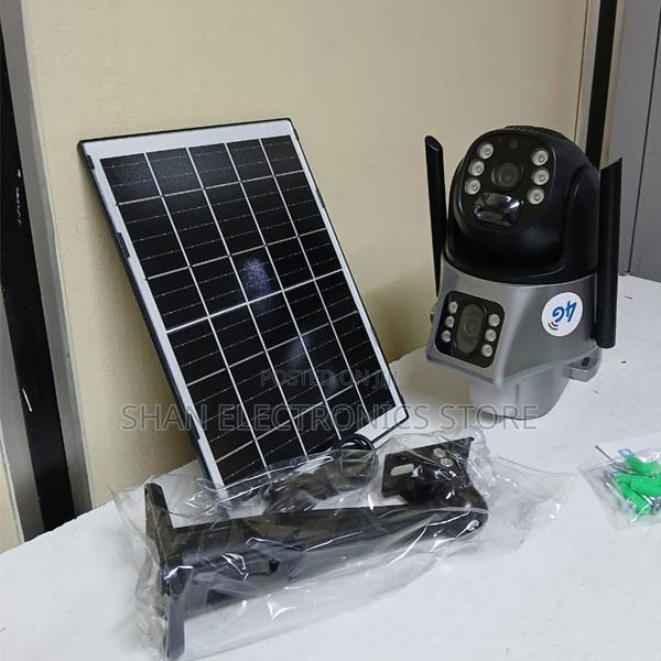 Wireless Solar Security Cam With Dual Lens and Pir Detection