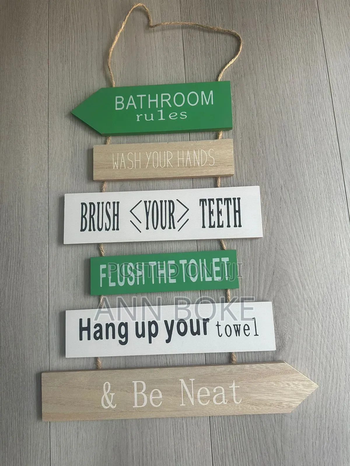 Hanging Board Wooden House Rules
 Material -Wooden