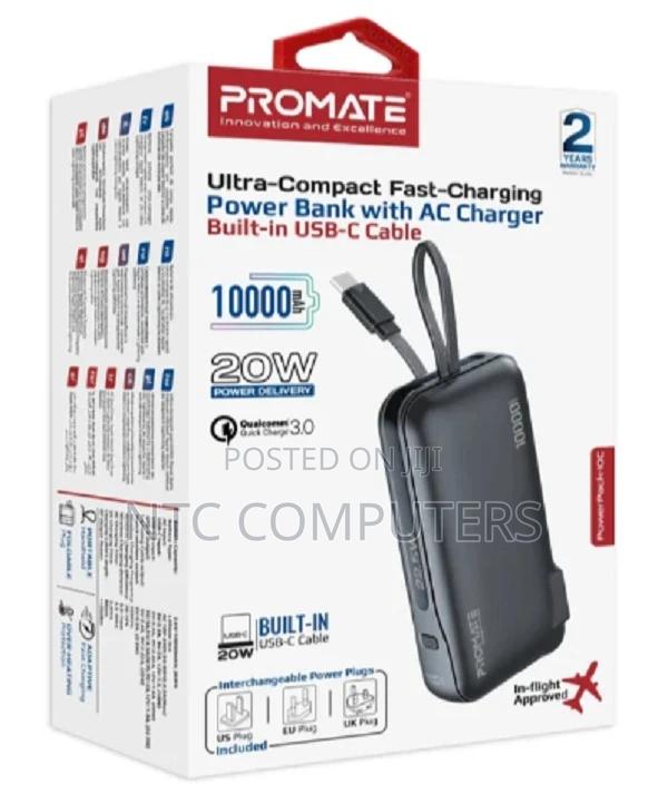 Promate 10000mah Power Bank W/ 20w Pd Usb-C in/Out Port, 22 - thumbnail 2