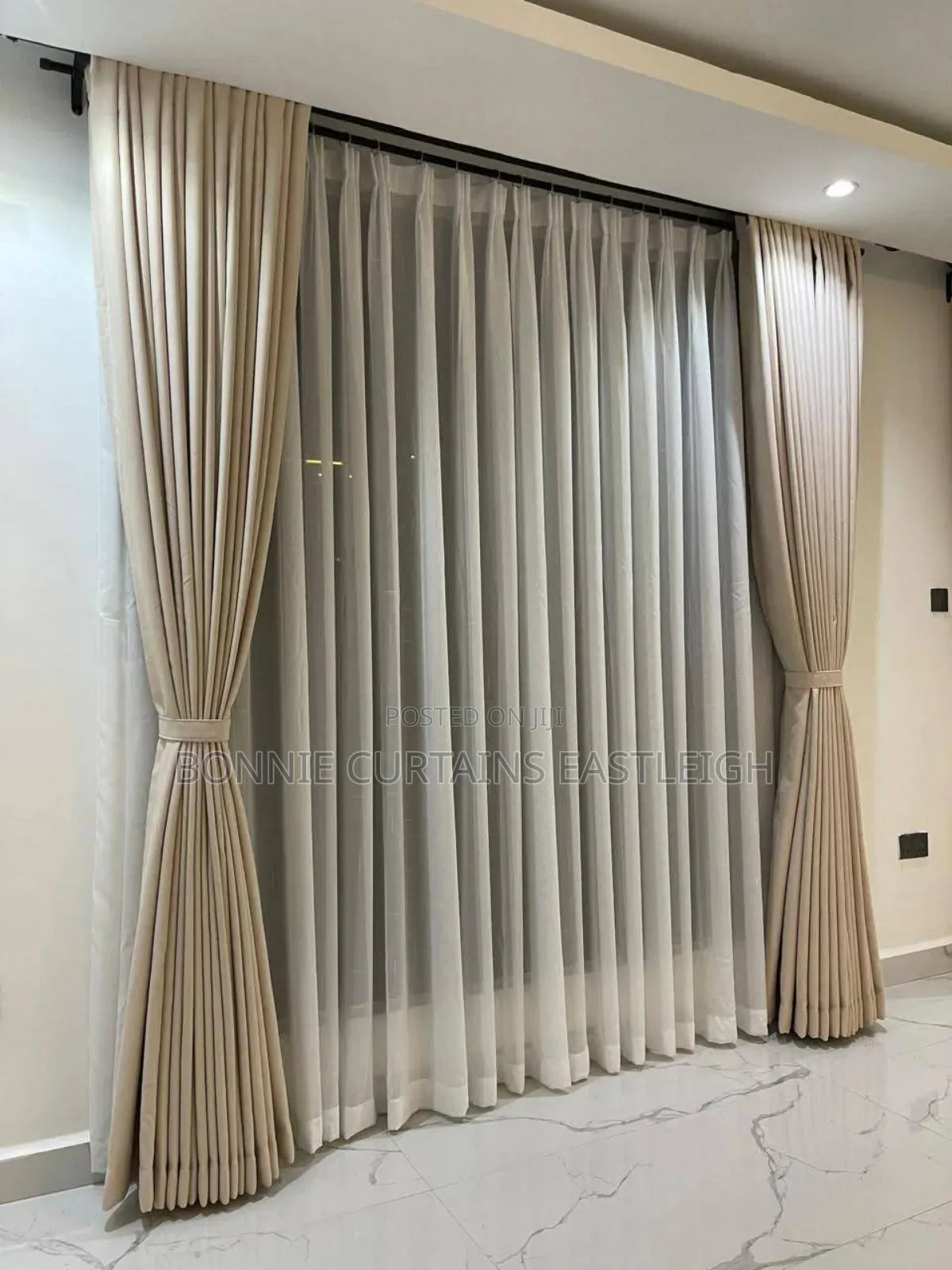 Cream Blackout Curtains and Sheers