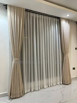 Cream Blackout Curtains and Sheers
