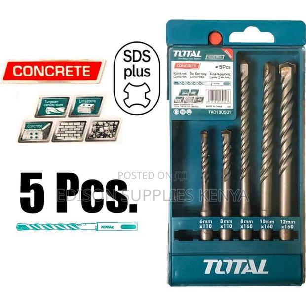 Total Hammer Drill Bits Set Concrete SDS Plus Drill Premium - thumbnail 4