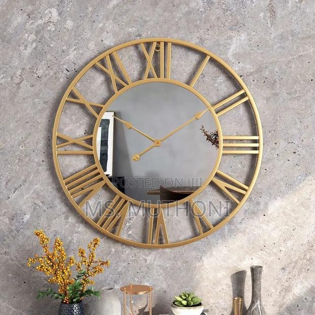 50 Cm Creative Wall Clock Metal With Mirror* - thumbnail 2