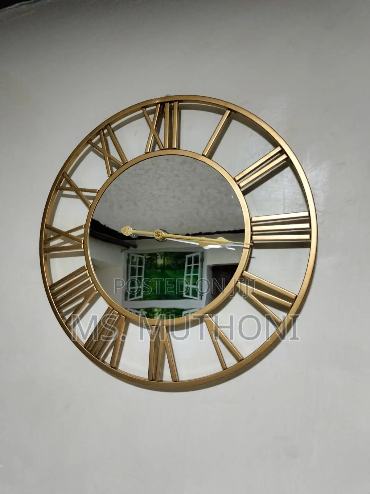 50 Cm Creative Wall Clock Metal With Mirror*