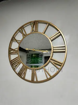 50 Cm Creative Wall Clock Metal With Mirror*
