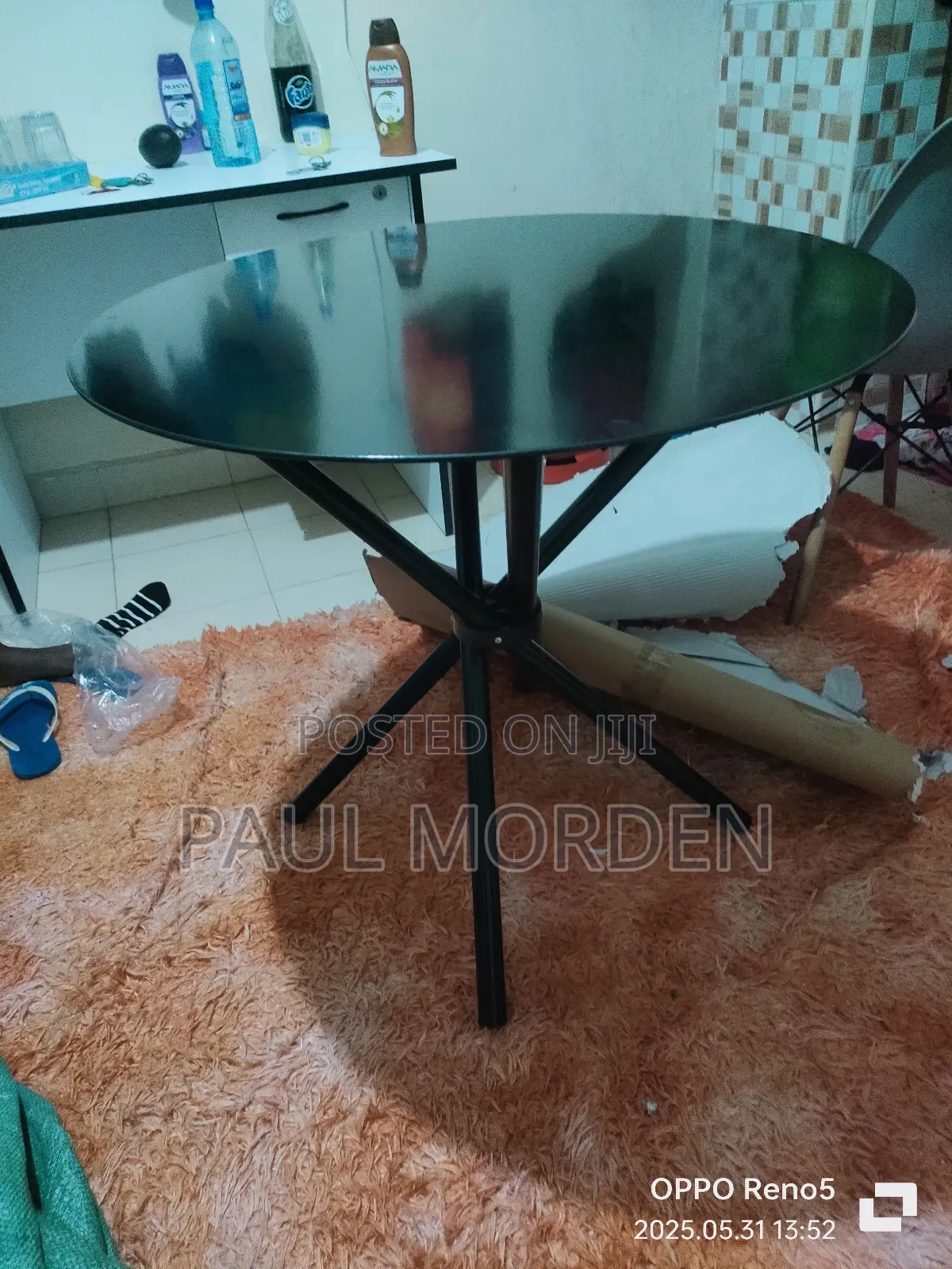 Black Round Dining Table 60cm by 60cm