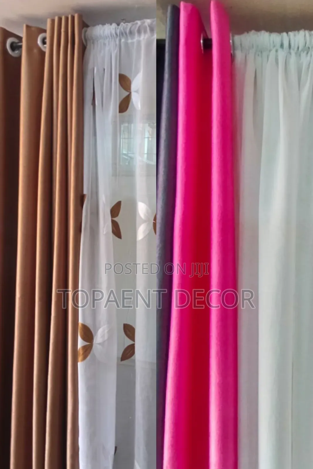 Soft Plain Colourful Door And Window Curtains