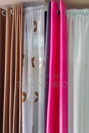 Soft Plain Colourful Door And Window Curtains
