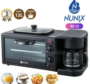Nunix 3 in 1 Breakfast Maker; Toaster,Oven, Coffee Maker