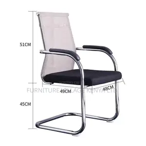 Office Chair: Fixed Boardroom Office Mid-Mesh Chair