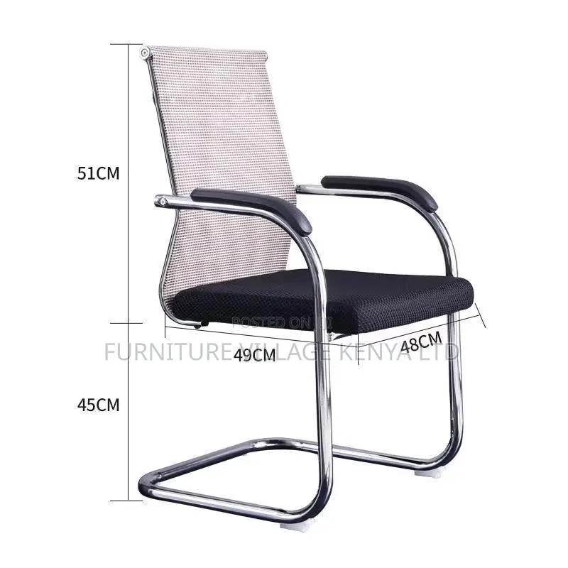 Office Chair: Fixed Boardroom Office Mid-Mesh Chair