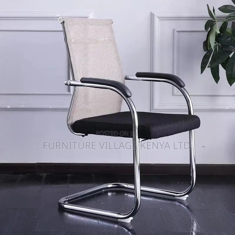Office Chair: Fixed Boardroom Office Mid-Mesh Chair