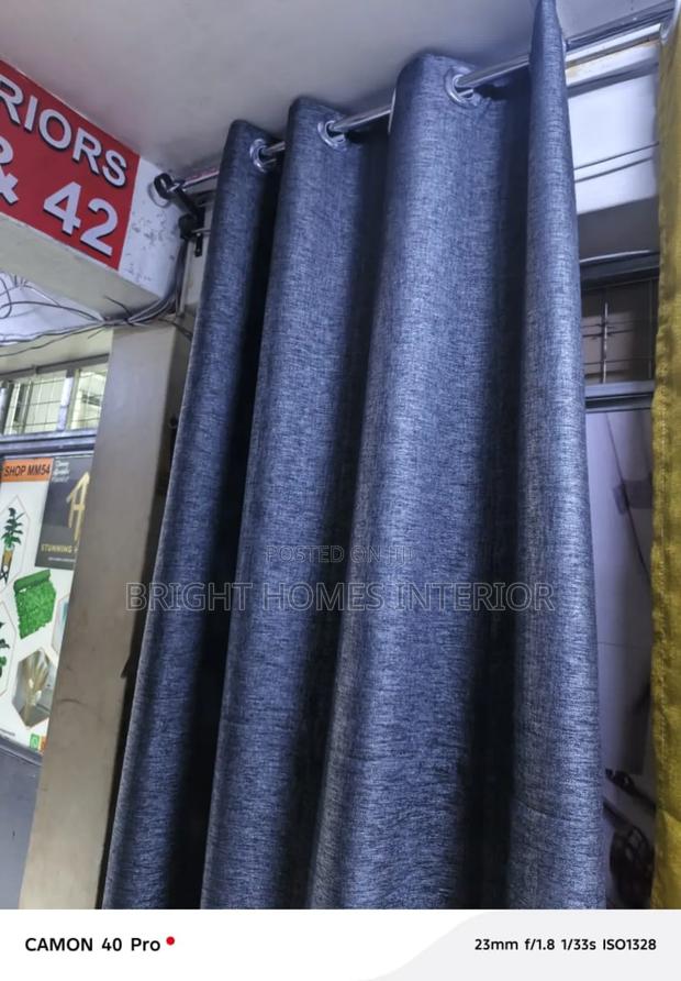 Dark Grey Rough Quality Curtain Material - main view
