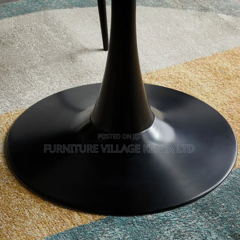 Dining Table: White Circular Marble Dining Area Office Table