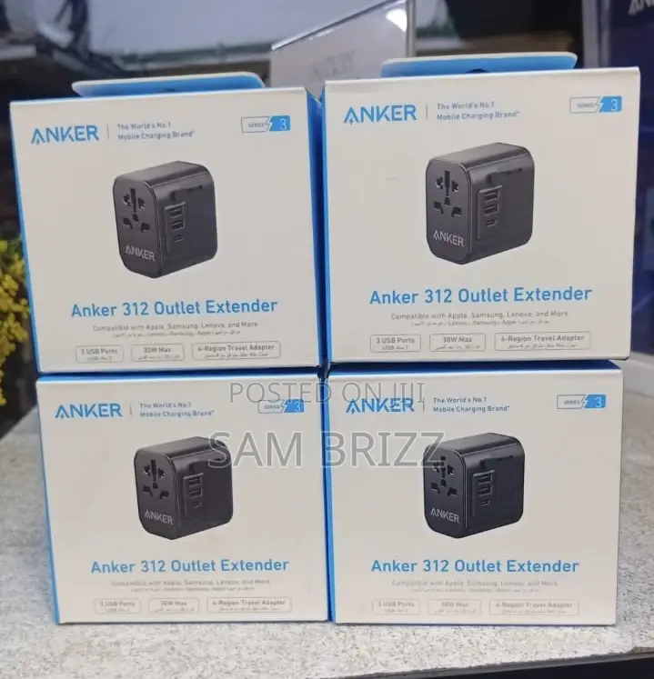 Anker 312 Outlet Extender 30w With 3 Usb Ports