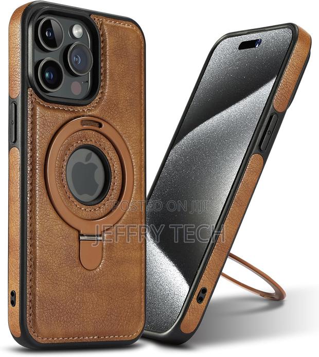 Vauserdy iPhone 13 Pro Max Leather Case,Invisible Stand - thumbnail 2