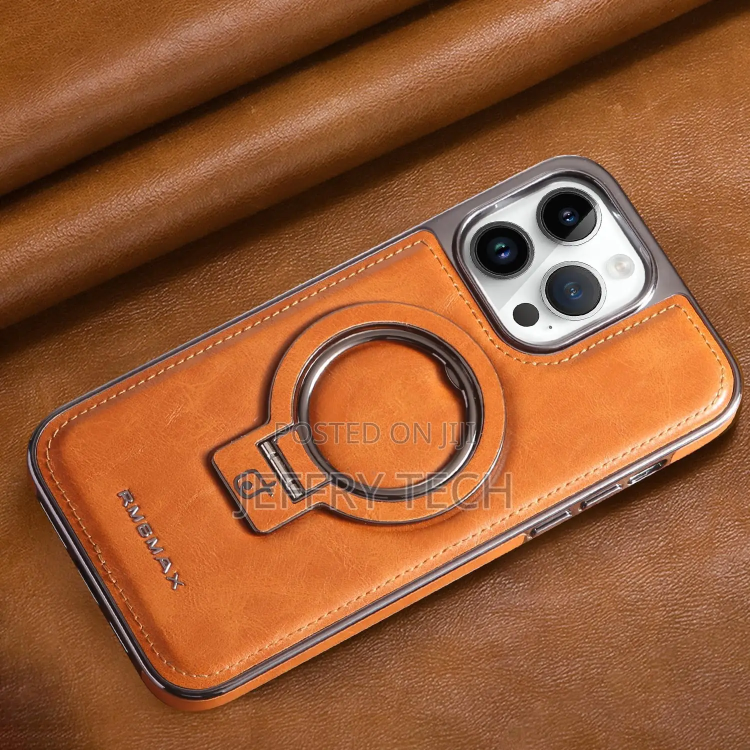 Rotroyce Leather Magsafe Stand for iPhone 12 Pro Max Brown