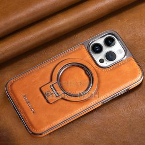 Rotroyce Leather Magsafe Stand for iPhone 12 Pro Max Brown - thumbnail 2