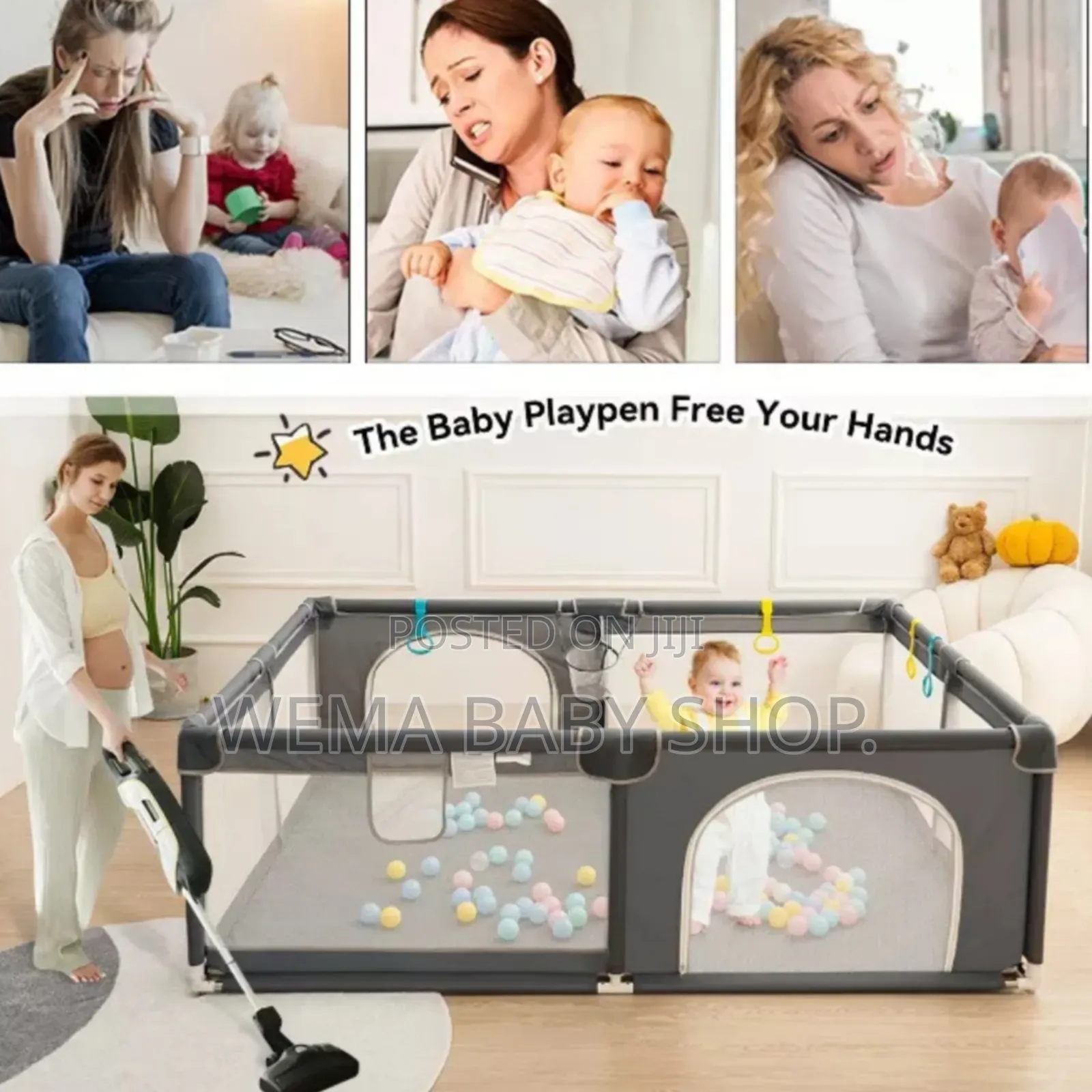 Extra Large Baby Play Yard/Playpen (1.8mx1.5m) With Balls