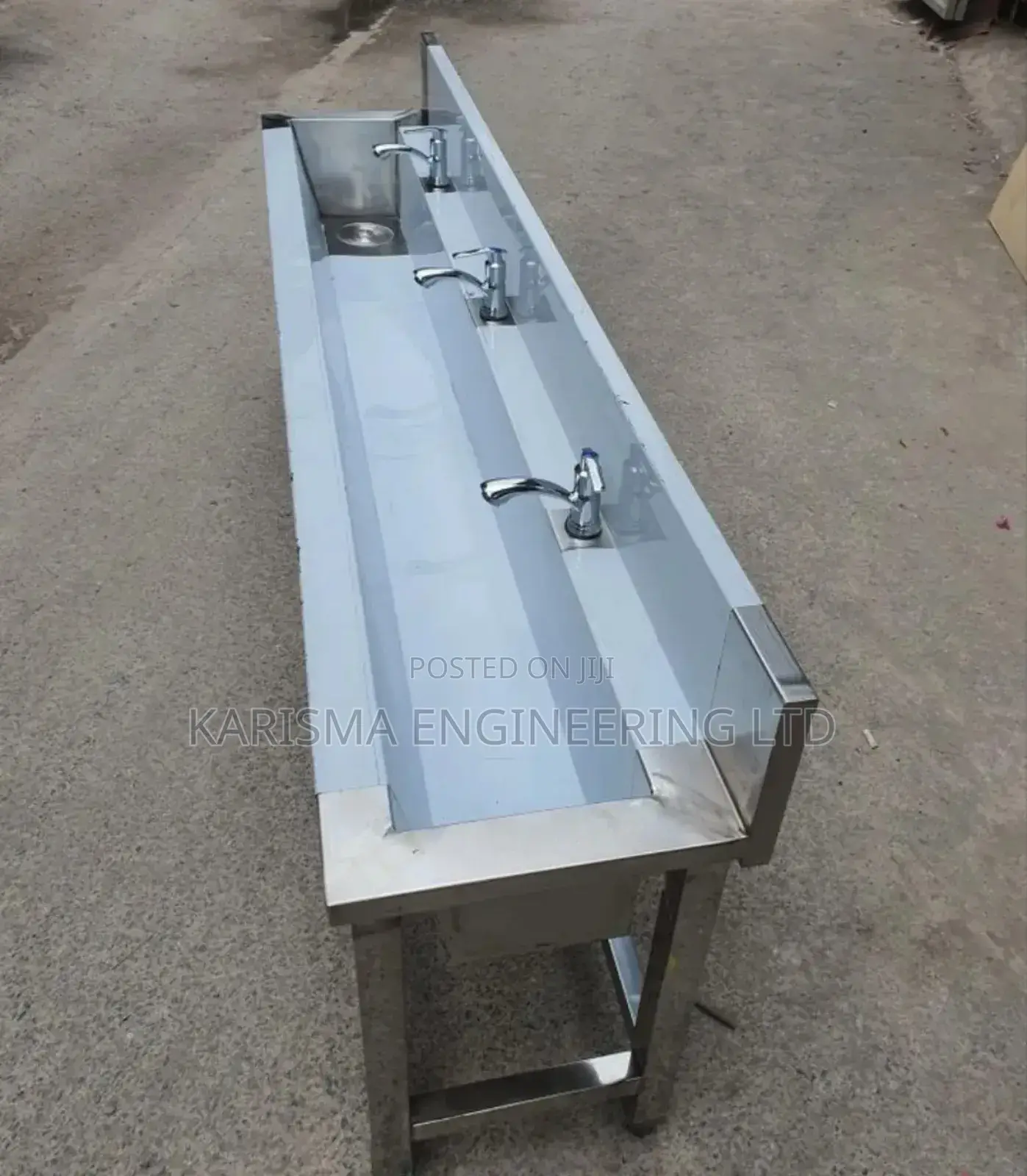 Scrub Sink Stainless Steel Sink With 3 Taps