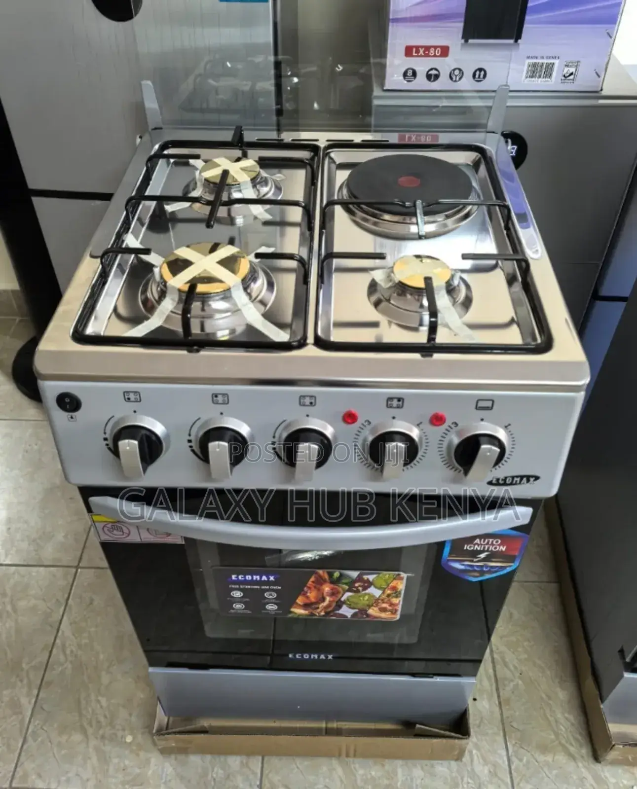 Ecomax 3 Gas + 1 Electric Cooker 50*55 With Electric Oven