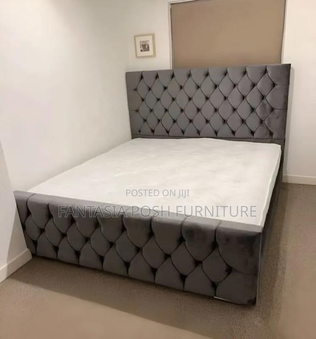 5x6 Lux Grey Chester Bed - Free Delivery Pay on Delivery