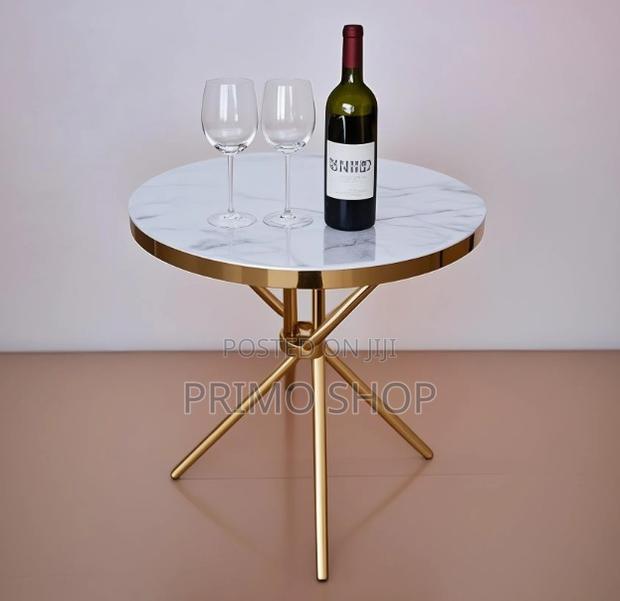 Coffee Table; Elegant Golden Finish Dining Table - thumbnail 7