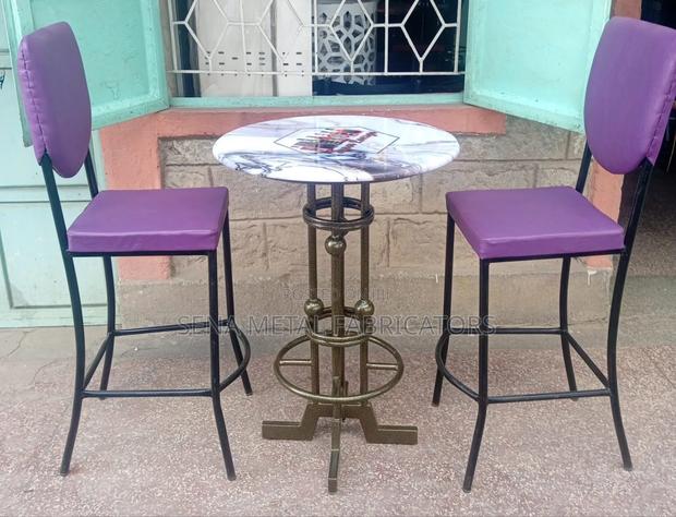Bar Set, Unique Table and 2 Purple Chairs. - thumbnail 2