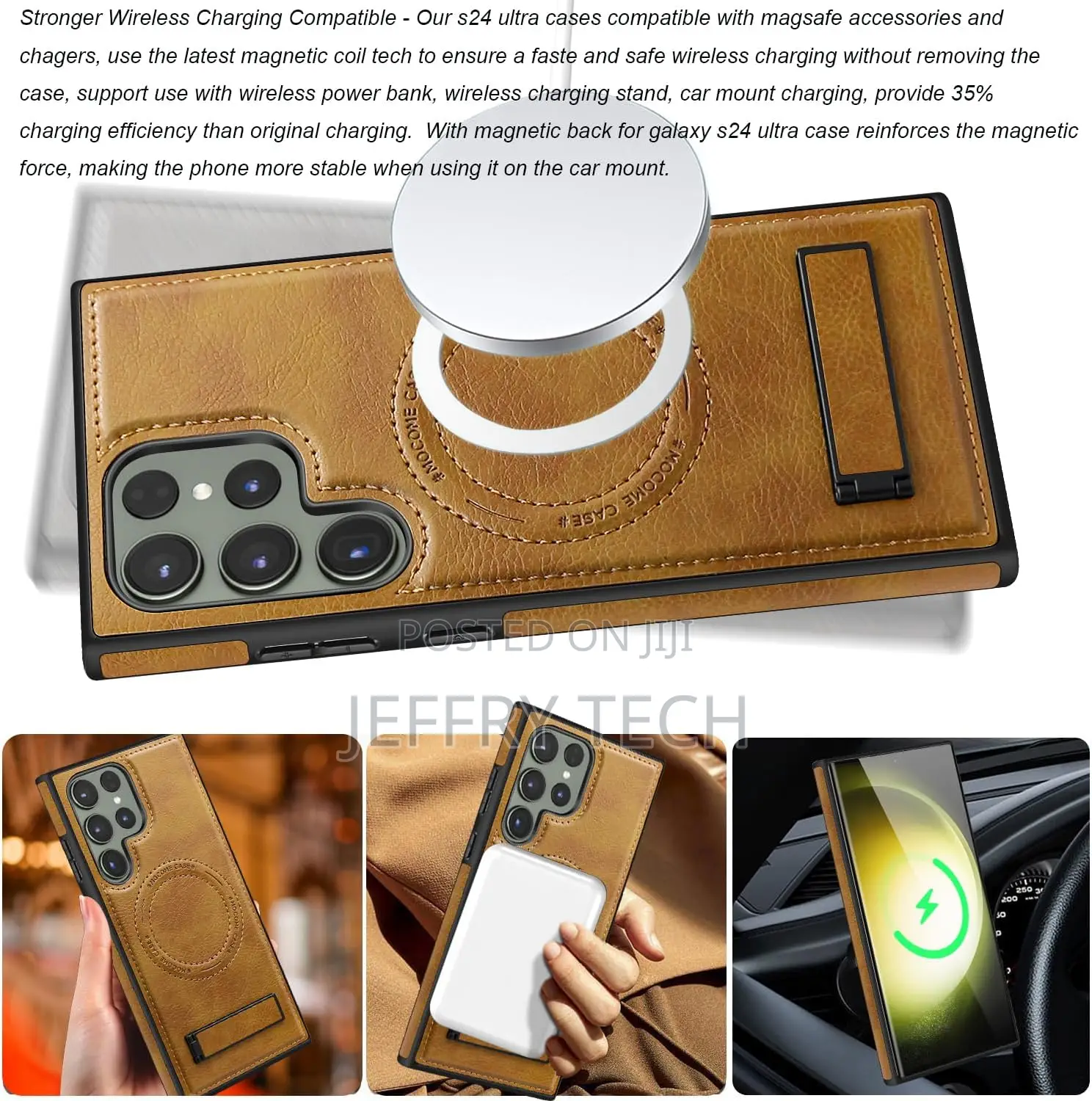 Lunivop Samsung Galaxy S24 Ultra Case Leather With Magsafe