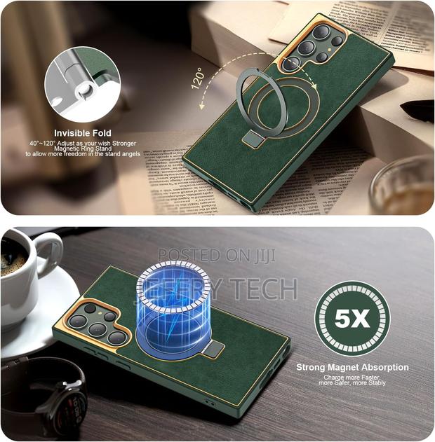 Yemodo Galaxy S23 Case With Leather Magnetic Ring Stand - main view