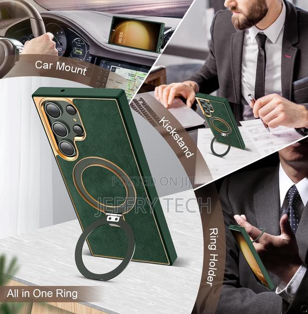 Yemodo Galaxy S23 Case With Leather Magnetic Ring Stand - thumbnail 2