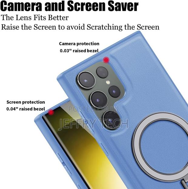 Ccache Samsung Galaxy S23 Ultra Leather Case Invisible Stand - main view